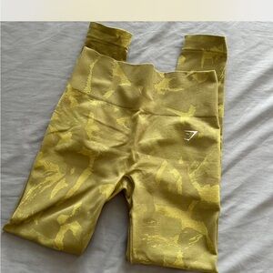 Gymshark Yellow/Green Camouflage Leggings